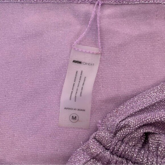 Fashion Nova Mini Skirt Medium Purple Shimmer Bodycon Sexy Night Out - Picture 3 of 3